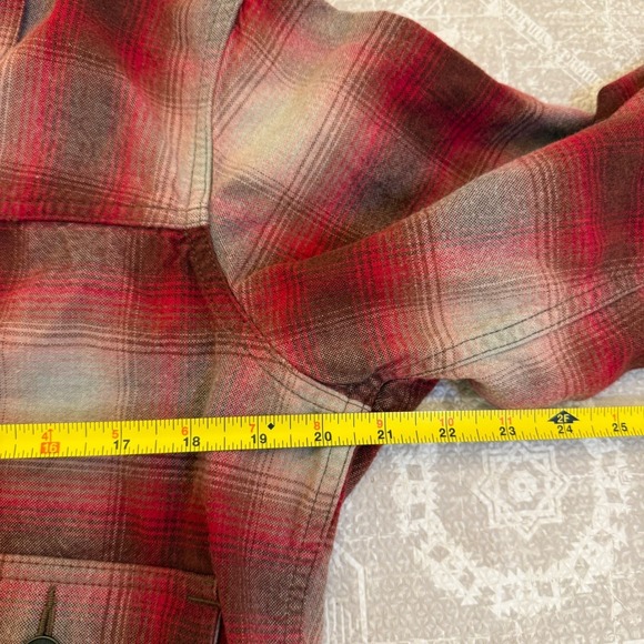 RRL Ralph Lauren Jacket Mens Large Wool Blend Plaid Red - Picture 5 of 6